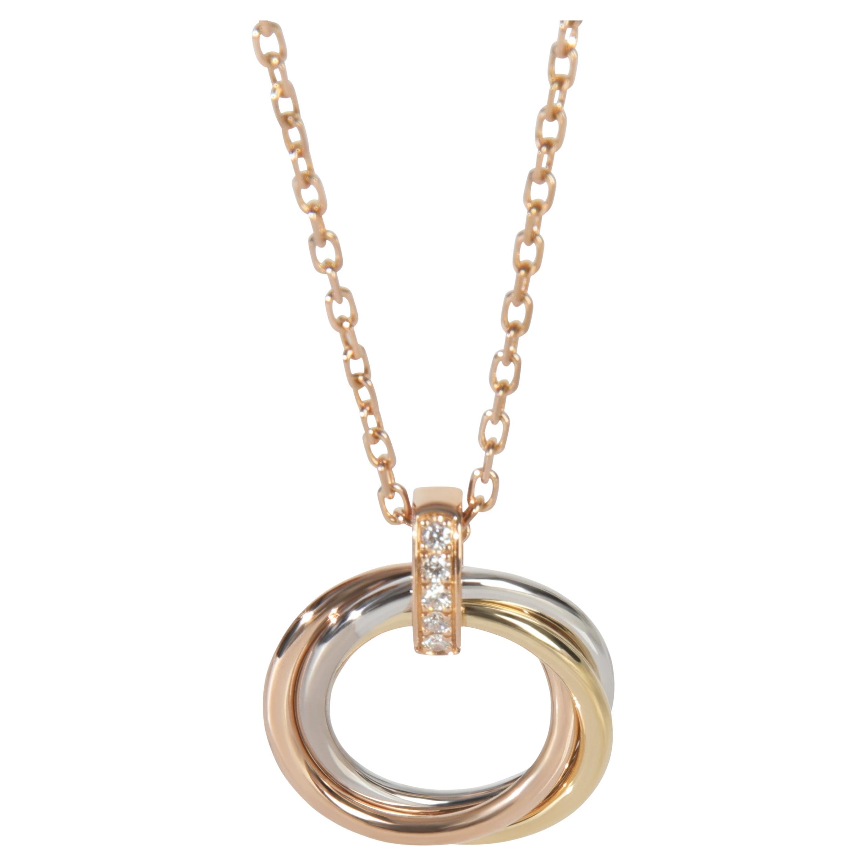 Cartier 3-Tone Gold Diamond Trinity Pendant