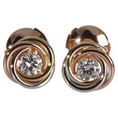 Cartier 3-Tone Gold Diamond Trinity Stud Earrings