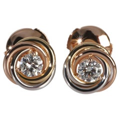 Cartier 3-Tone Gold Diamond Trinity Stud Earrings