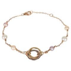 Cartier 3-Tone Gold Pearl Trinity Bracelet