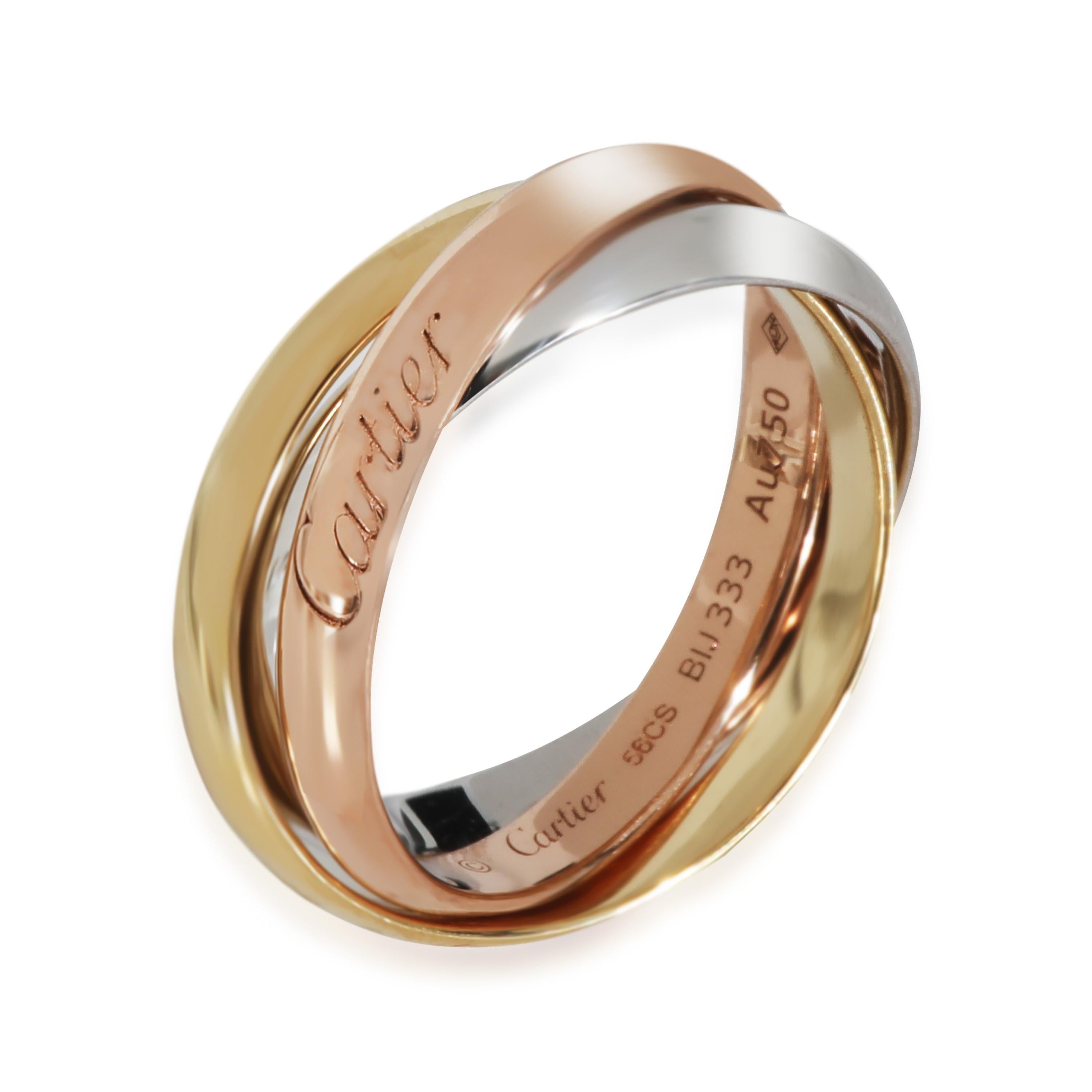 Cartier 3-Tone Gold  Trinity Ring

PRIMARY DETAILS
SKU: 145963
Listing Title: Cartier 3-Tone Gold  Trinity Ring
Condition Description: Louis Cartier, the founder's grandson, introduced the Trinity ring in 1924. The ring is characterised by its