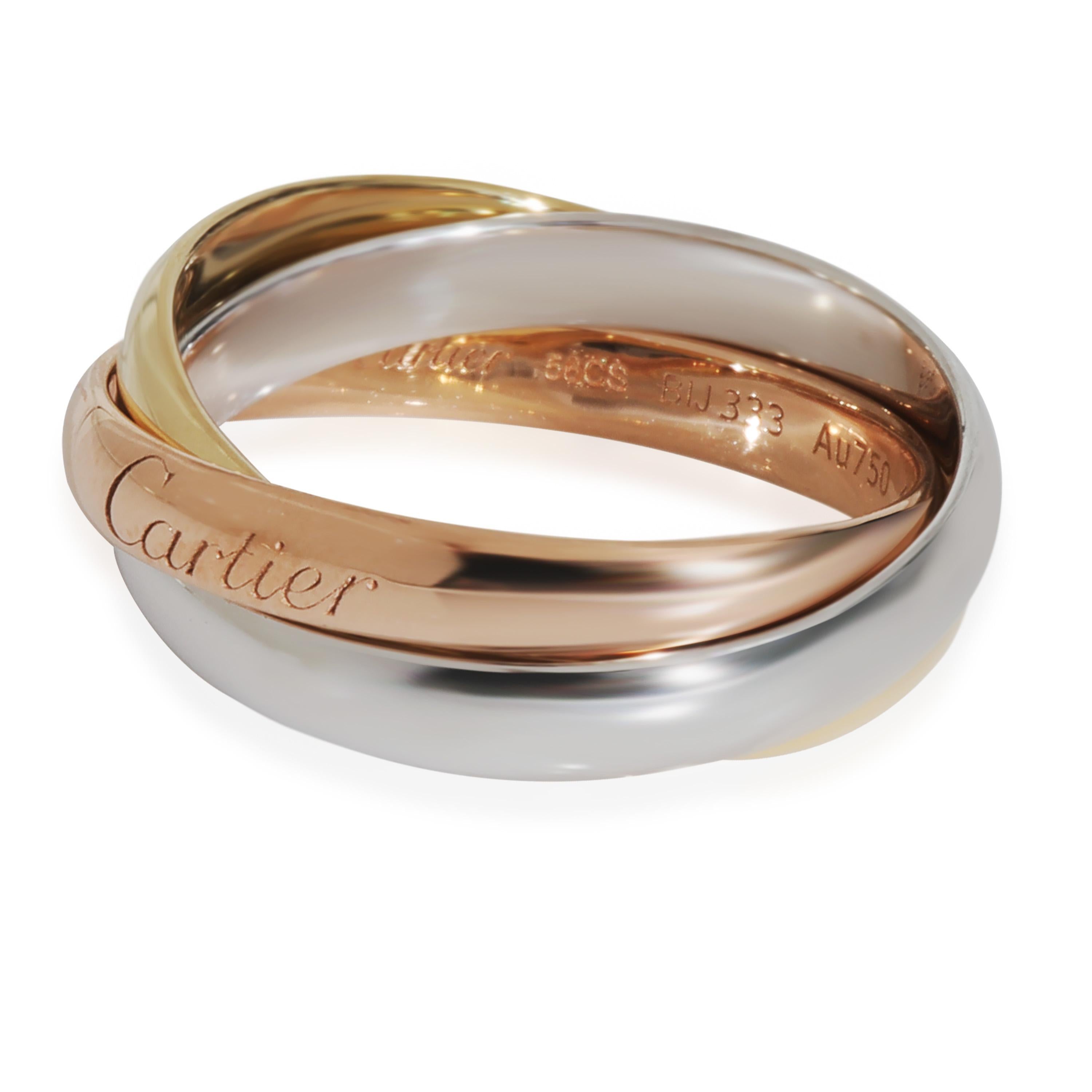 Cartier 3-Tone Gold  Trinity Ring In Good Condition For Sale In New York, NY