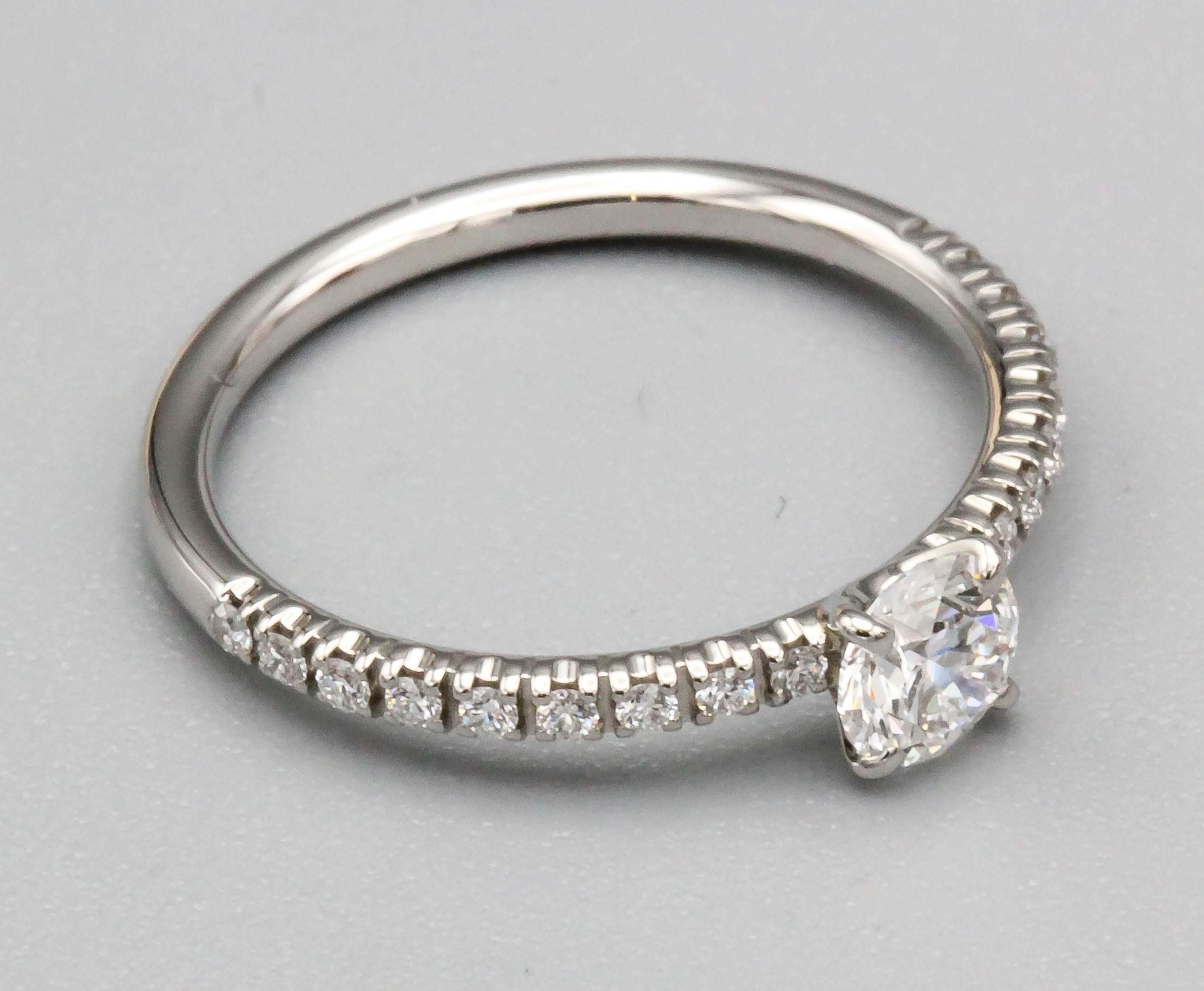 Cartier .30 Carat E VS1 Diamond and Platinum Engagement Ring 3