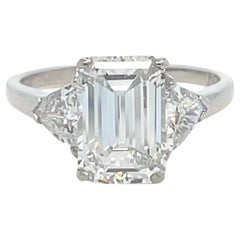 Cartier Verlobungsring, 3,00 Karat Diamant im Smaragdschliff