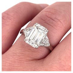Cartier, 3.00 Carat Emerald Cut Diamond Engagement Ring