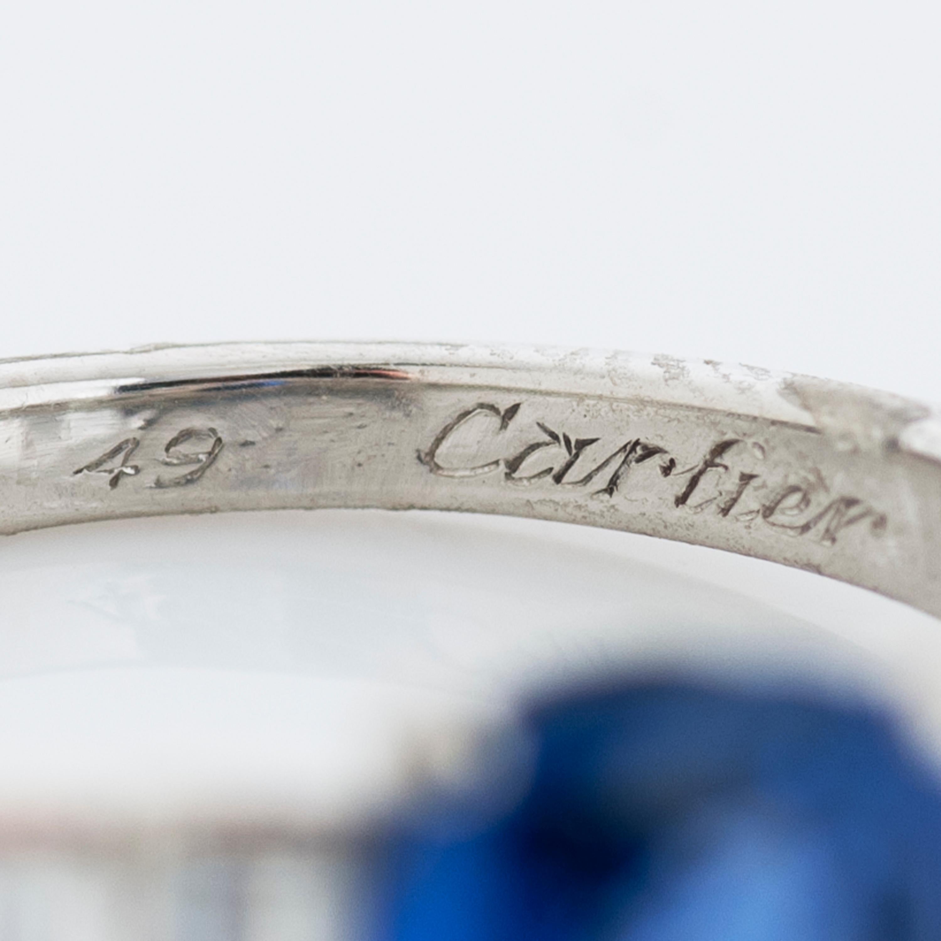 Cartier Ring aus Platin mit 3,00 Karat unerhitztem Madagaskar-Saphir und Diamanten Damen im Angebot
