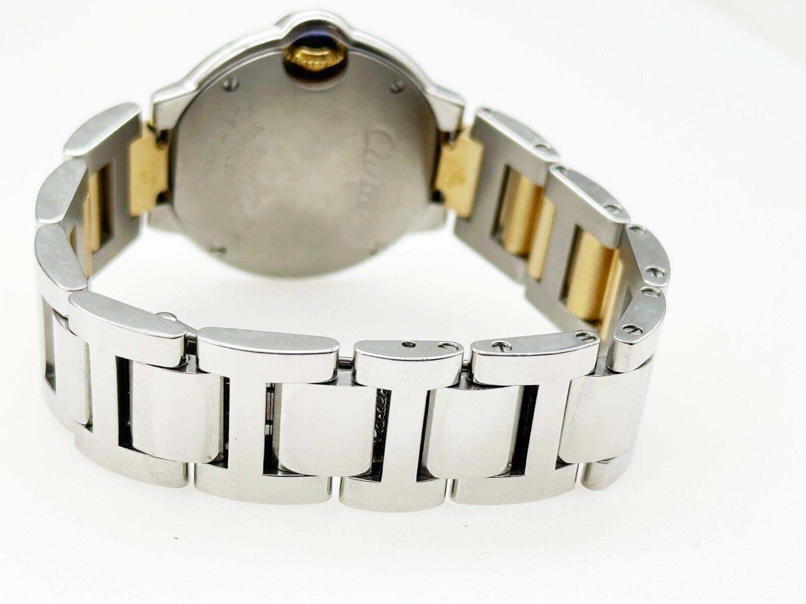 Cartier 3009 W69007Z3 Ladies Ballon Bleu 28mm 18K Yellow Gold Stainless Steel In Excellent Condition In San Diego, CA