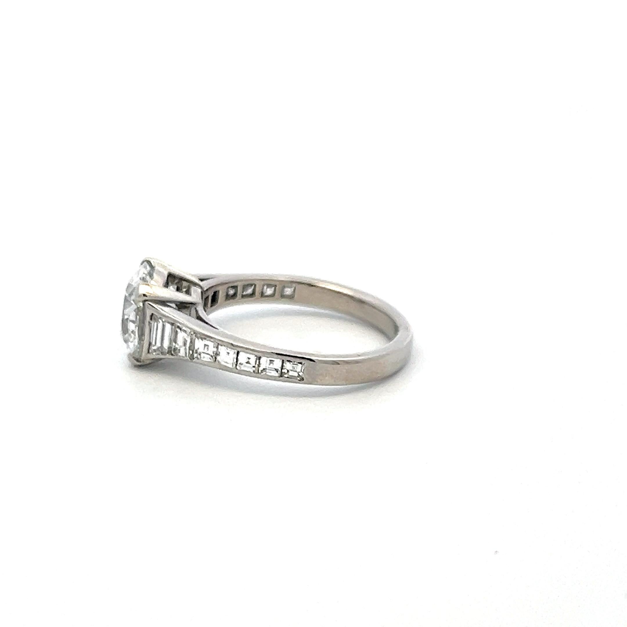 De las mujeres Anillo de compromiso Cartier en platino con diamantes talla europea antigua D VS2 de 3,16 ct en venta