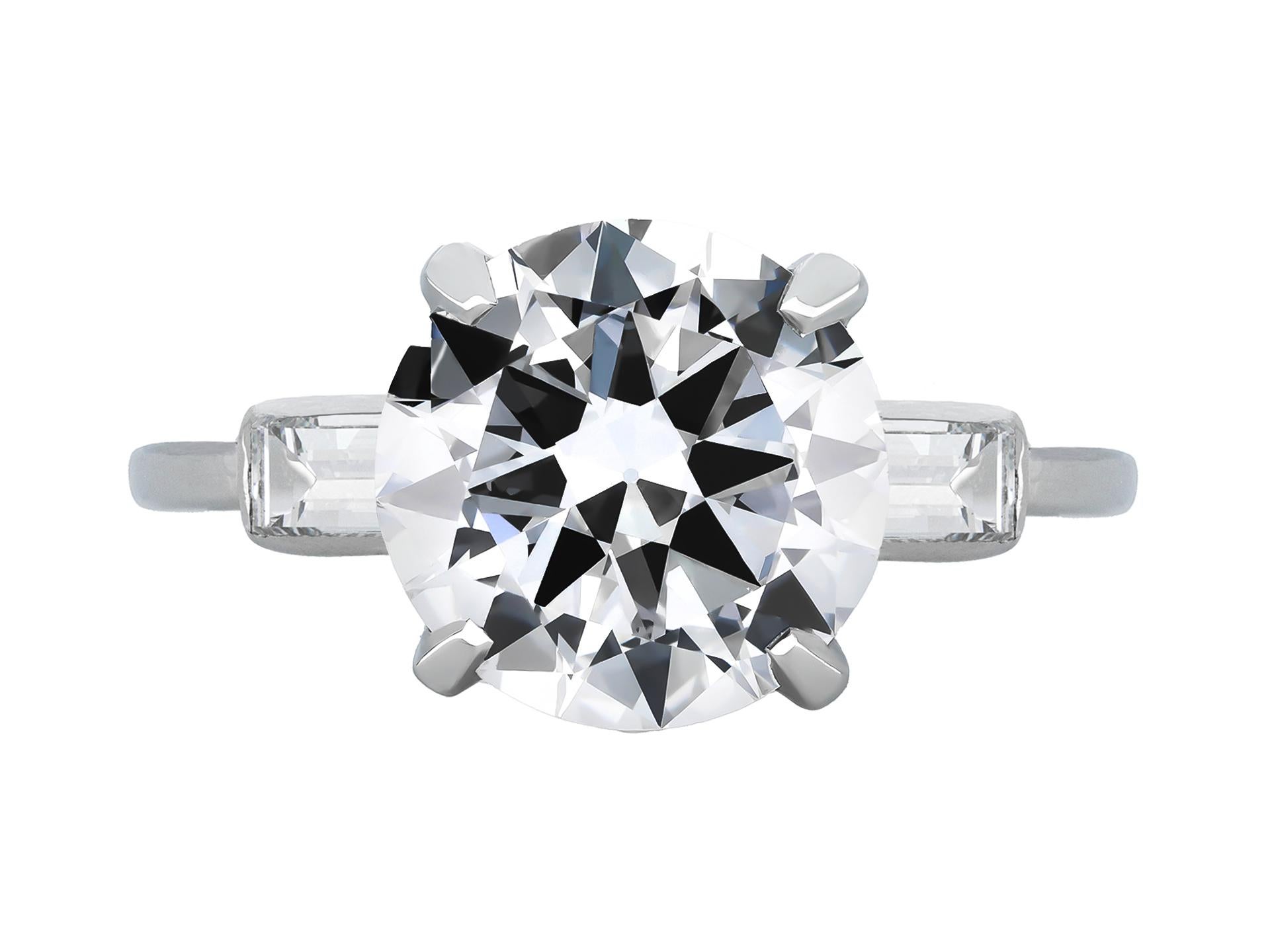 Cartier 3.27 carat Solitaire Diamond Platinum Engagement Ring For Sale 1