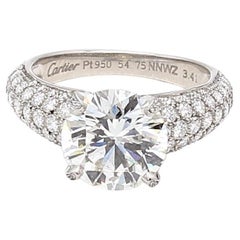 Alianza Cartier de 3,41 quilates de diamantes redondos brillantes H VVS2 en platino