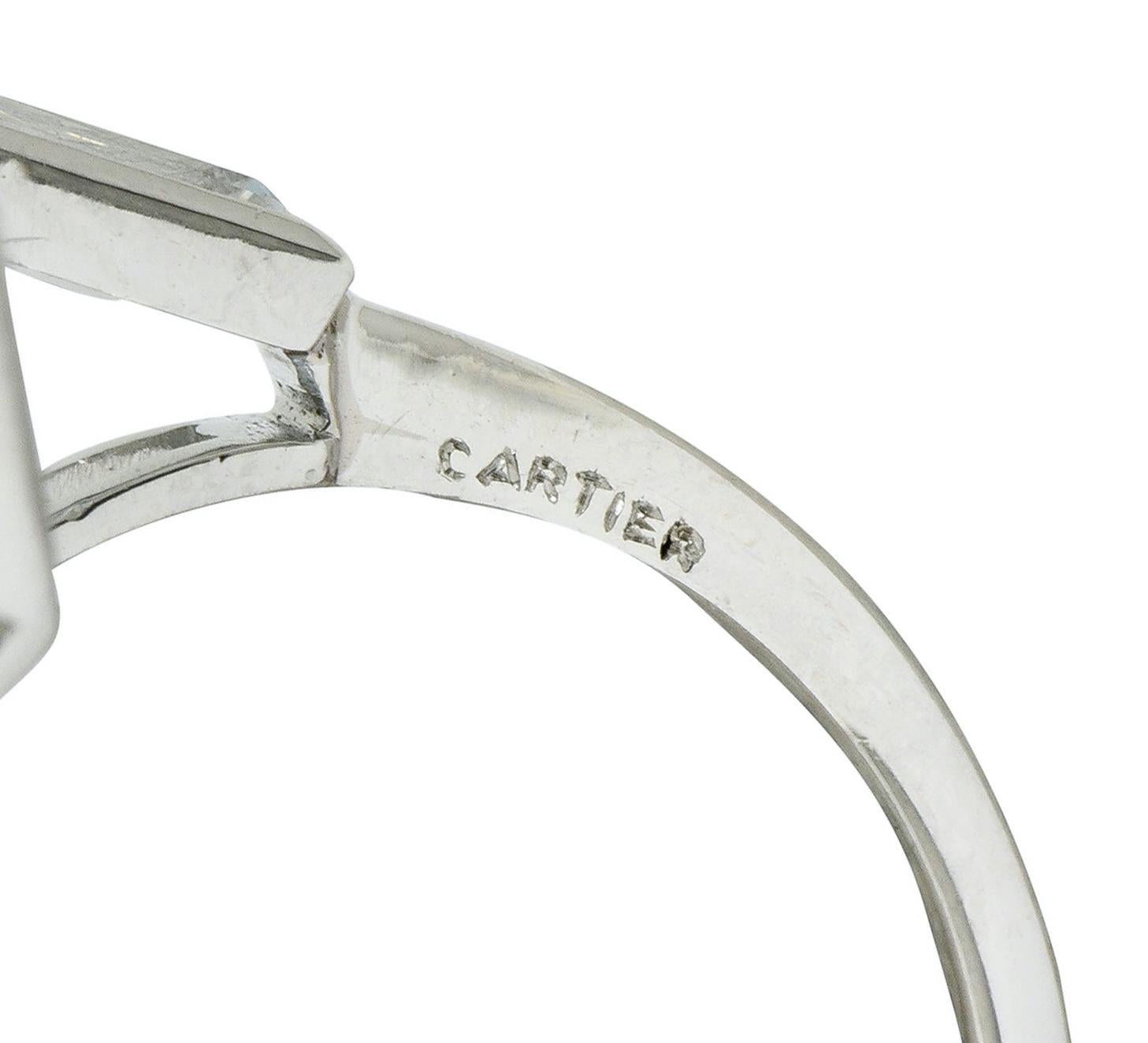 Cartier 36.09 Carat Aquamarine Diamond Platinum Retro Cocktail Ring 2