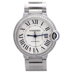 Cartier 36mm Ballon Bleu stainless steel diamond watch