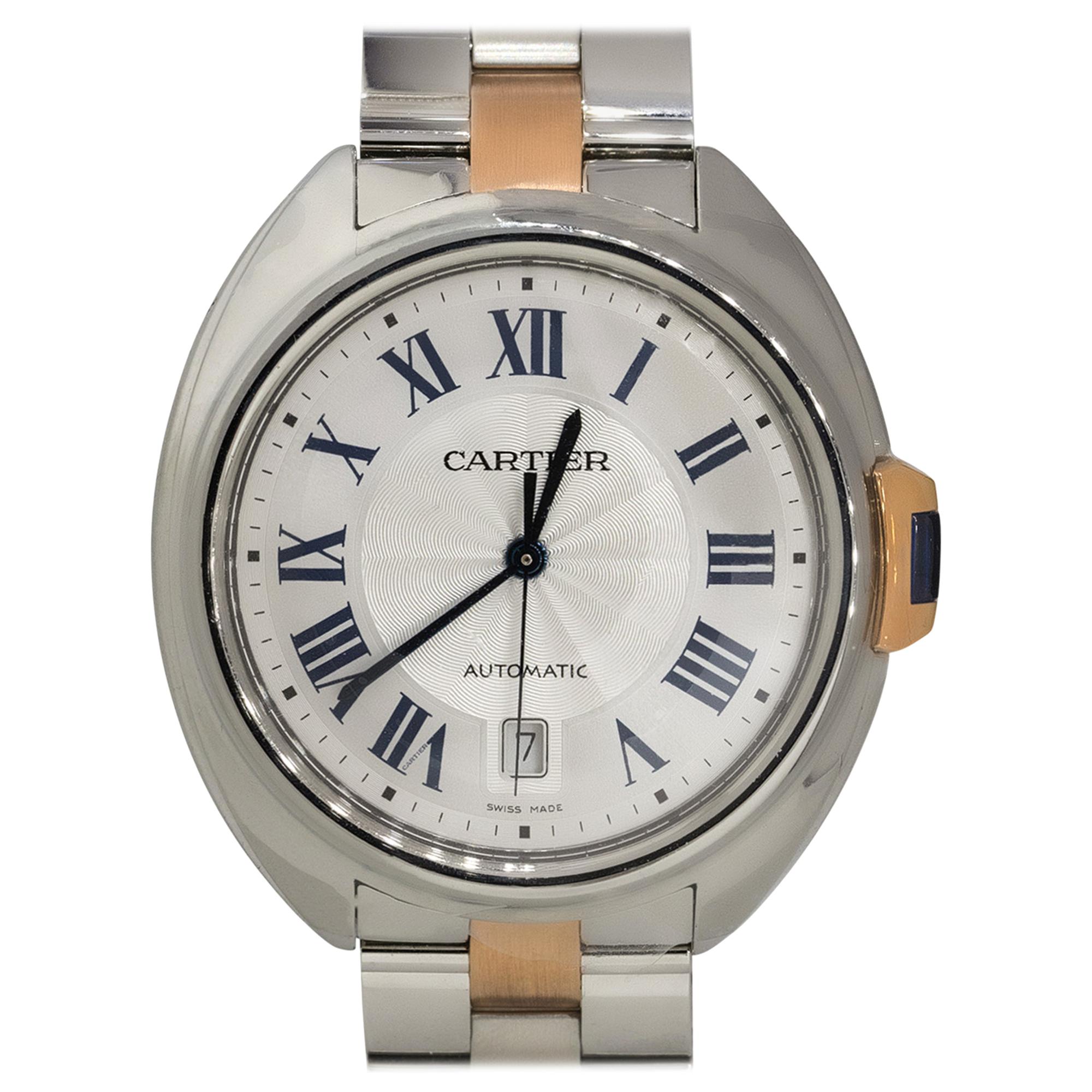 Cartier 3850 Clé de Cartier 18k Two Tone Silver Dial Watch