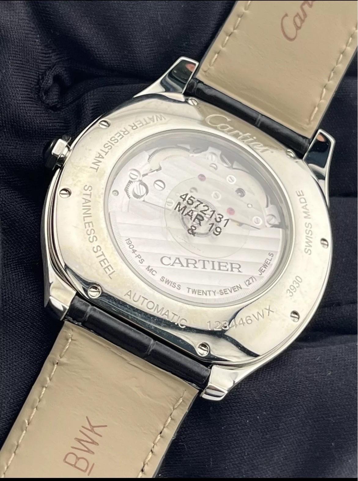 Cartier 3930 Drive De Cartier 2012 Stainless Steel 41mm Leather Men Watch MINT For Sale 2