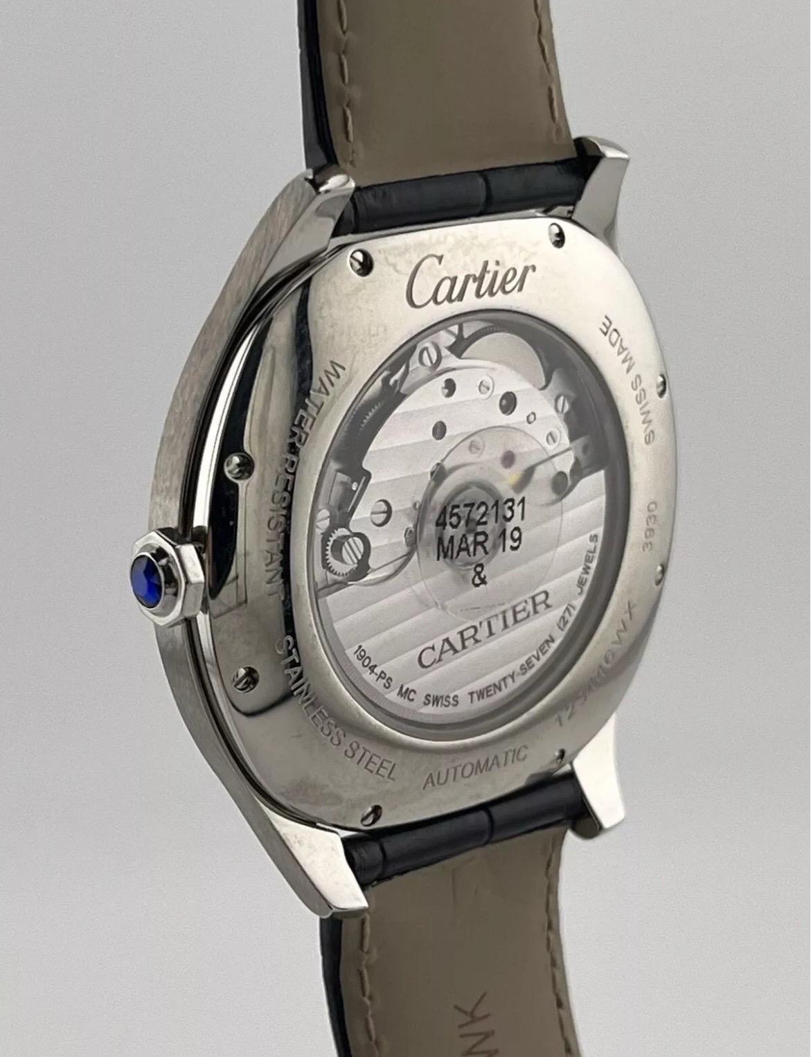 Cartier 3930 Drive De Cartier 2012 Stainless Steel 41mm Leather Men Watch MINT For Sale 3