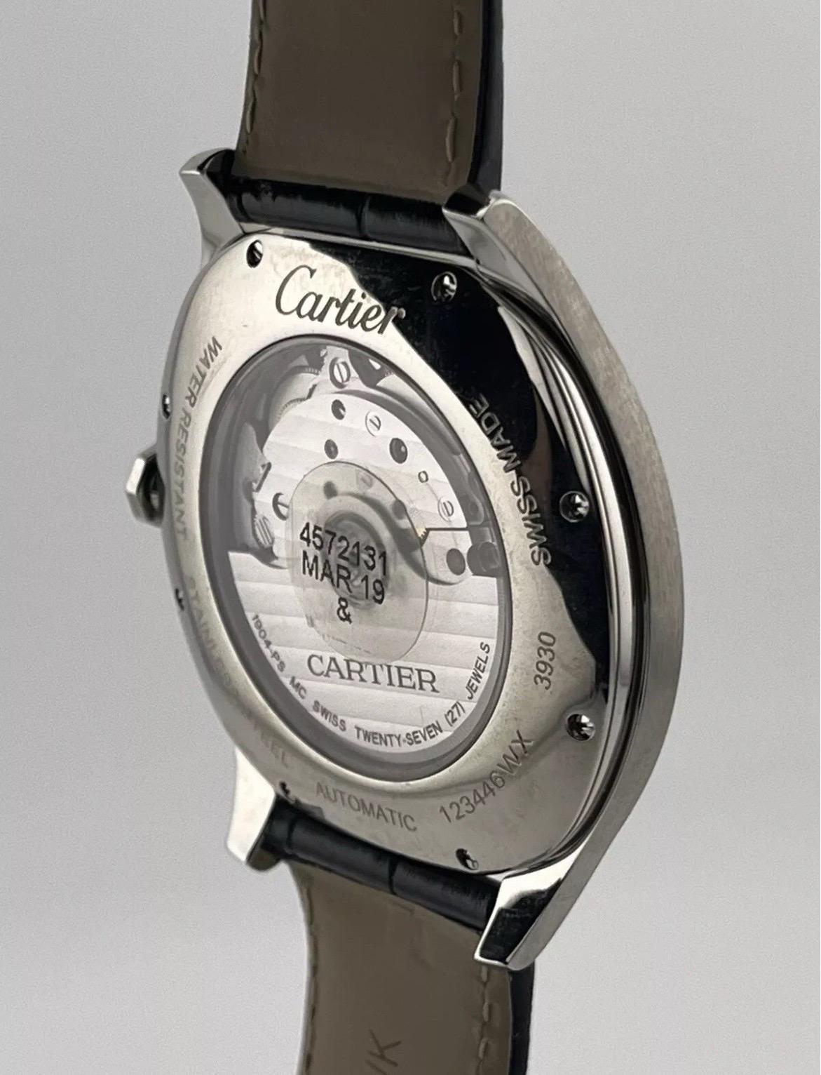 Cartier 3930 Drive De Cartier 2012 Stainless Steel 41mm Leather Men Watch MINT For Sale 4