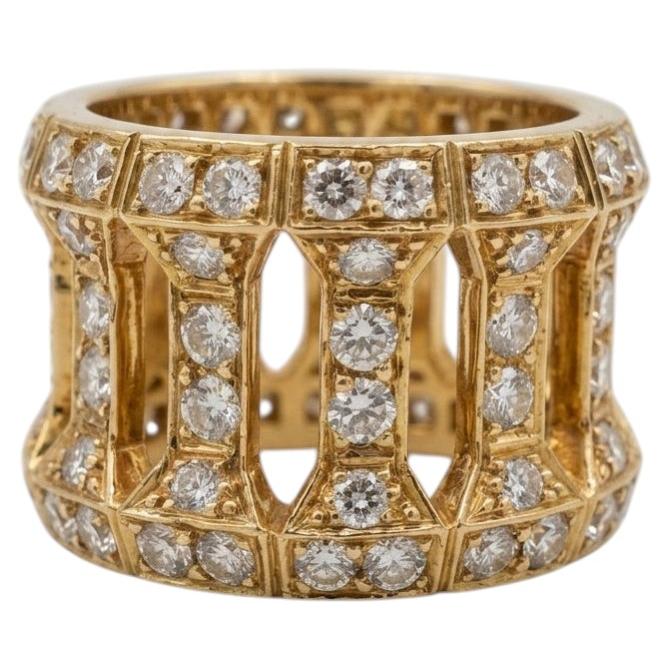 Cartier 4 Carat Diamond 18k Yellow Gold Statement Ring
