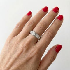 Cartier 4 Carat Round Diamond Platinum Band Ring