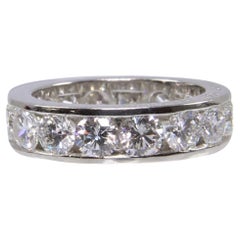 Cartier 4 Carat Round Diamond Platinum Band Ring
