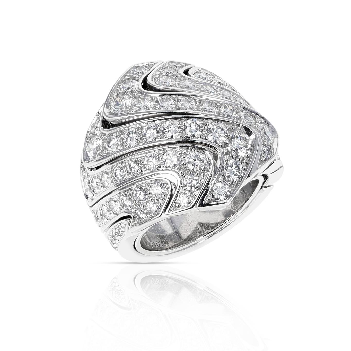 A Cartier 4 ct. Round Diamond Cocktail Ring made in 18K Gold. The total weight is 29.54 grams. The ring size is US 5.50.  

SKU: 509-AAEQJSJM