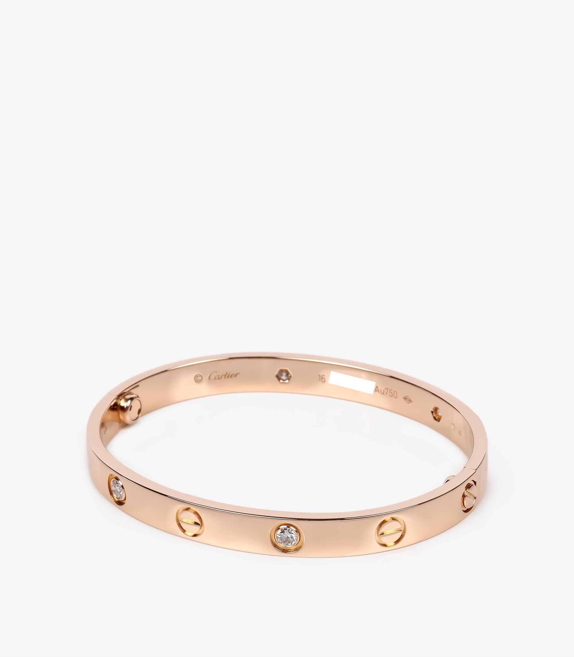 Brazalete Cartier Amor 4 Diamantes Oro Rosa 18ct

Detalles del producto
Xupes Ref: COMJ860
Marca: Cartier
Modelo:  Brazalete Amor 4 Diamantes
Tipo: Pulsera
Número de serie: B*****
Edad: 2015
PVP: 11.400
Acompañado de: Estuche Cartier, Caja exterior,