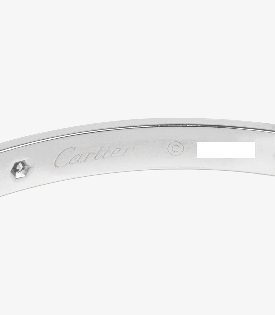 Cartier 4 Diamanten 18ct Weißgold Love Armreif (Brillantschliff)