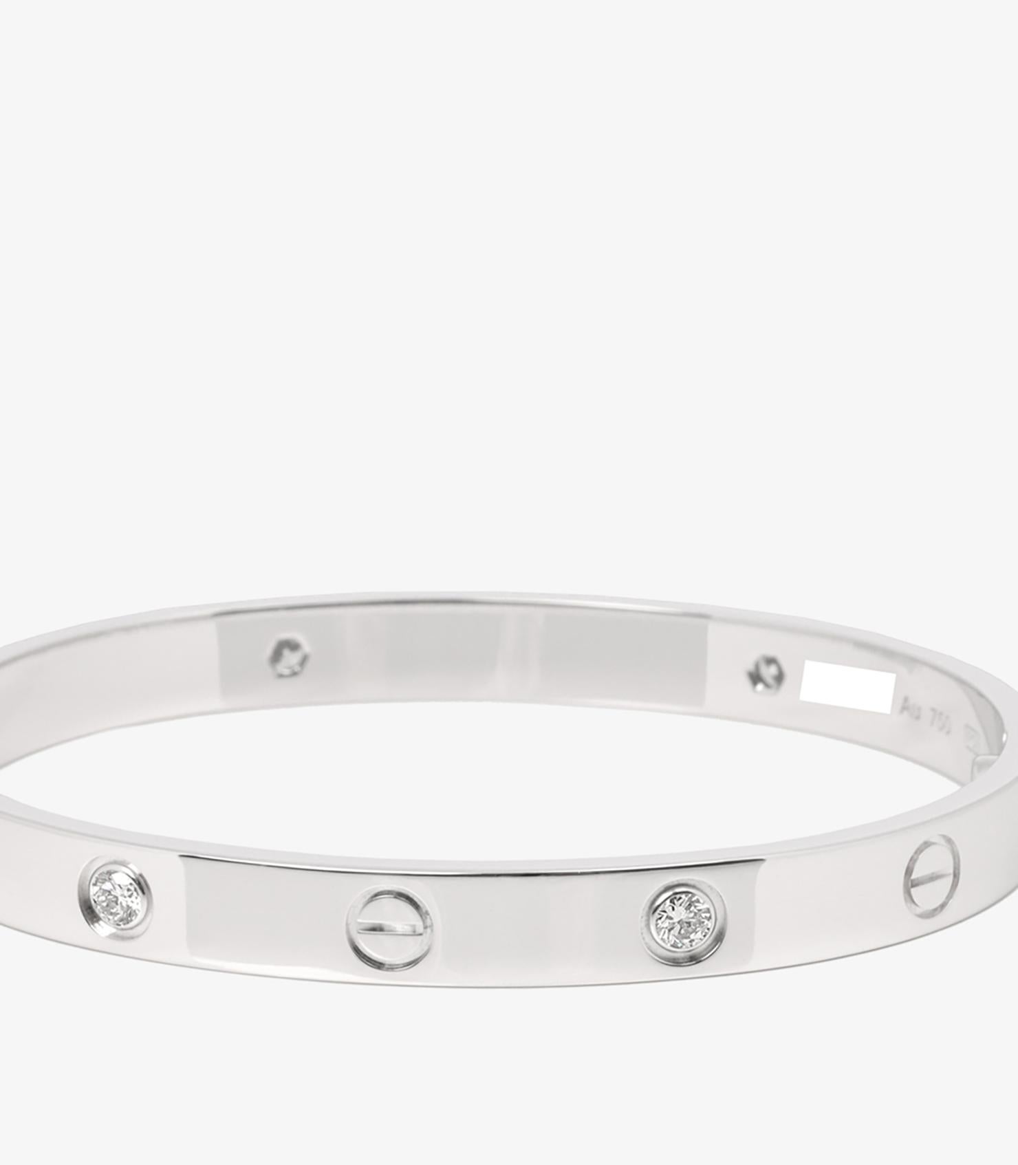 cartier love bracelet 4 diamonds white gold