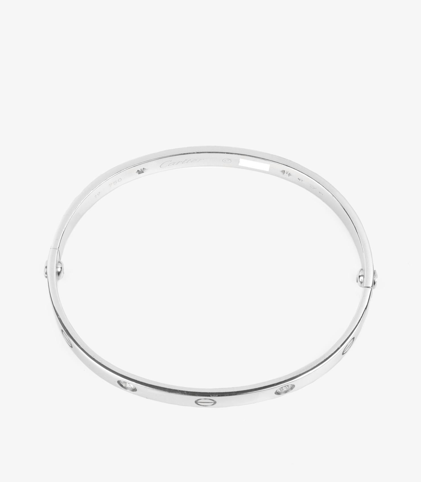 Cartier 4 Diamanten 18ct Weißgold Love Armreif im Zustand „Hervorragend“ in Bishop's Stortford, Hertfordshire