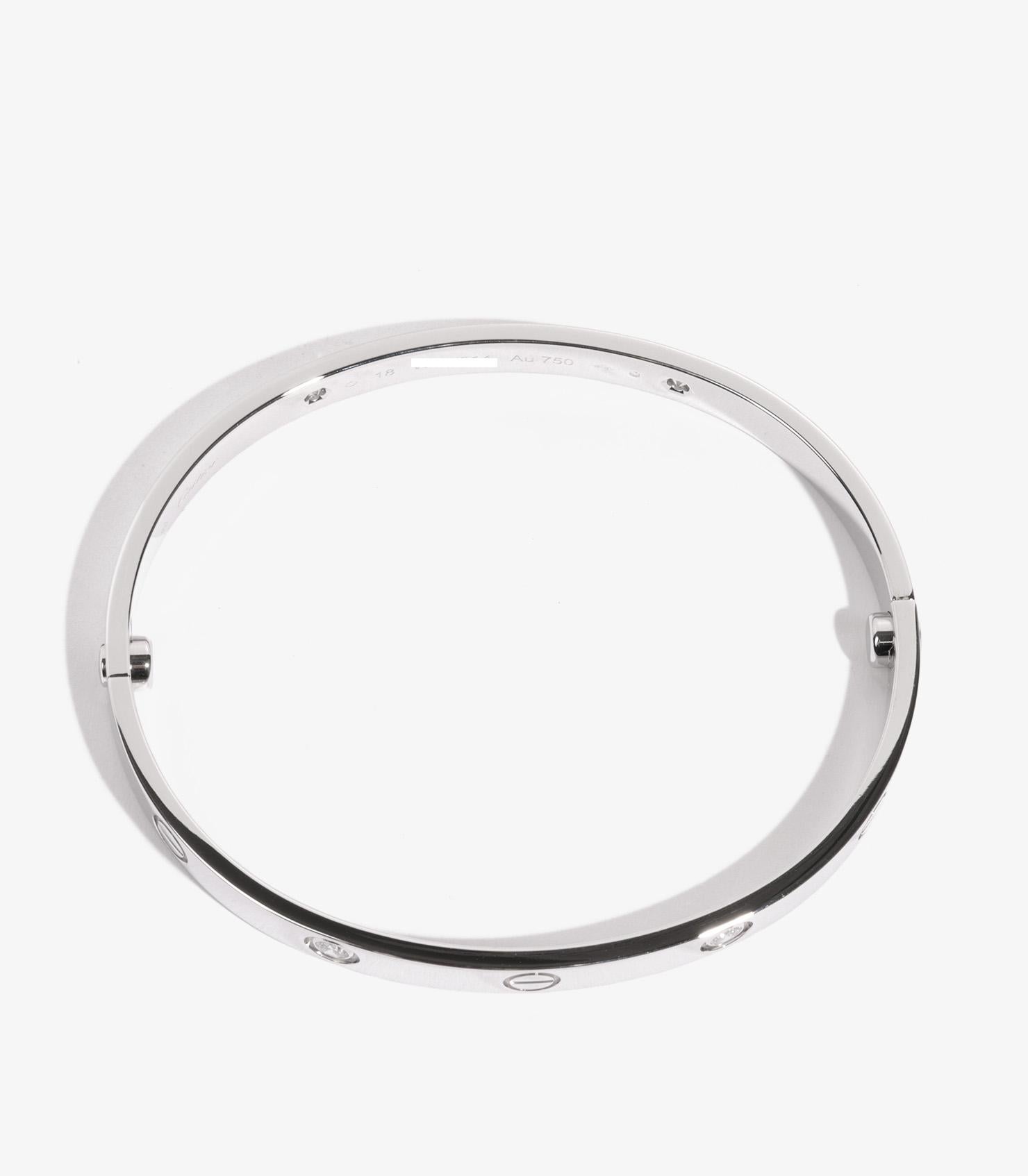 Cartier 4 Diamanten 18ct Weißgold Love Armreif für Damen oder Herren im Angebot