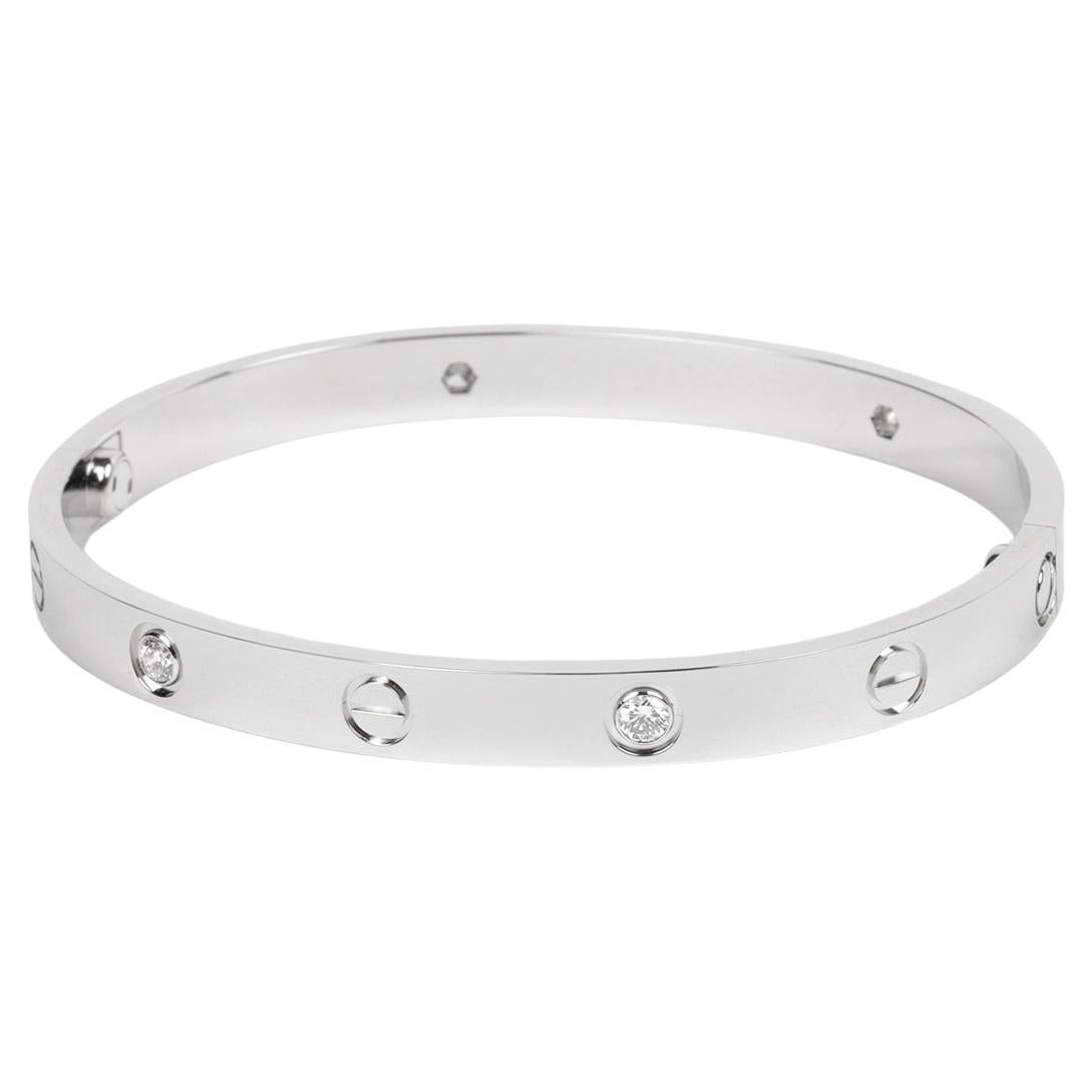 Cartier 4 Diamanten 18ct Weißgold Love Armreif