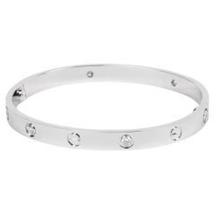Cartier 4 Diamond 18ct White Gold Love Bangle 18cm