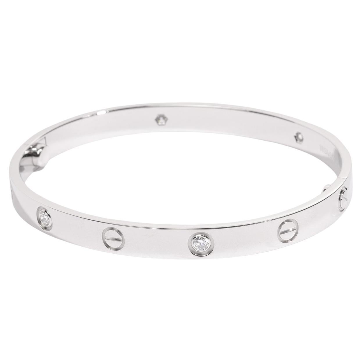 Cartier 4 Diamanten 18ct Weißgold Love Armreif