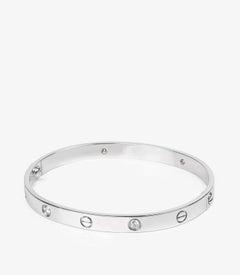Cartier 4 Diamanten 18ct Weißgold Love Armreif