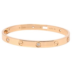 Cartier 4 Diamond 18ct Yellow Gold Love Bangle