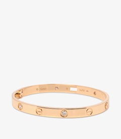 Cartier 4 Diamond 18ct Yellow Gold Love Bangle