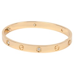 Cartier 4 Diamond 18ct Yellow Gold Love Bangle