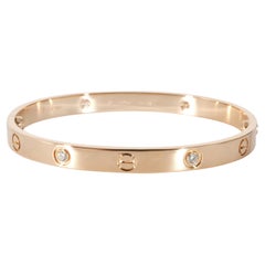 Cartier 4 Diamond Love Bracelet in 18K Rose Gold 0.42 CTW
