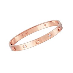 Cartier 4 Diamond Love Bracelet in 18K Rose Gold