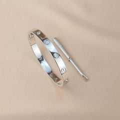 Cartier 4 Diamond Love Bracelet in 18K White Gold