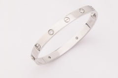 Cartier 4 Diamond Love Bracelet in 18K White Gold