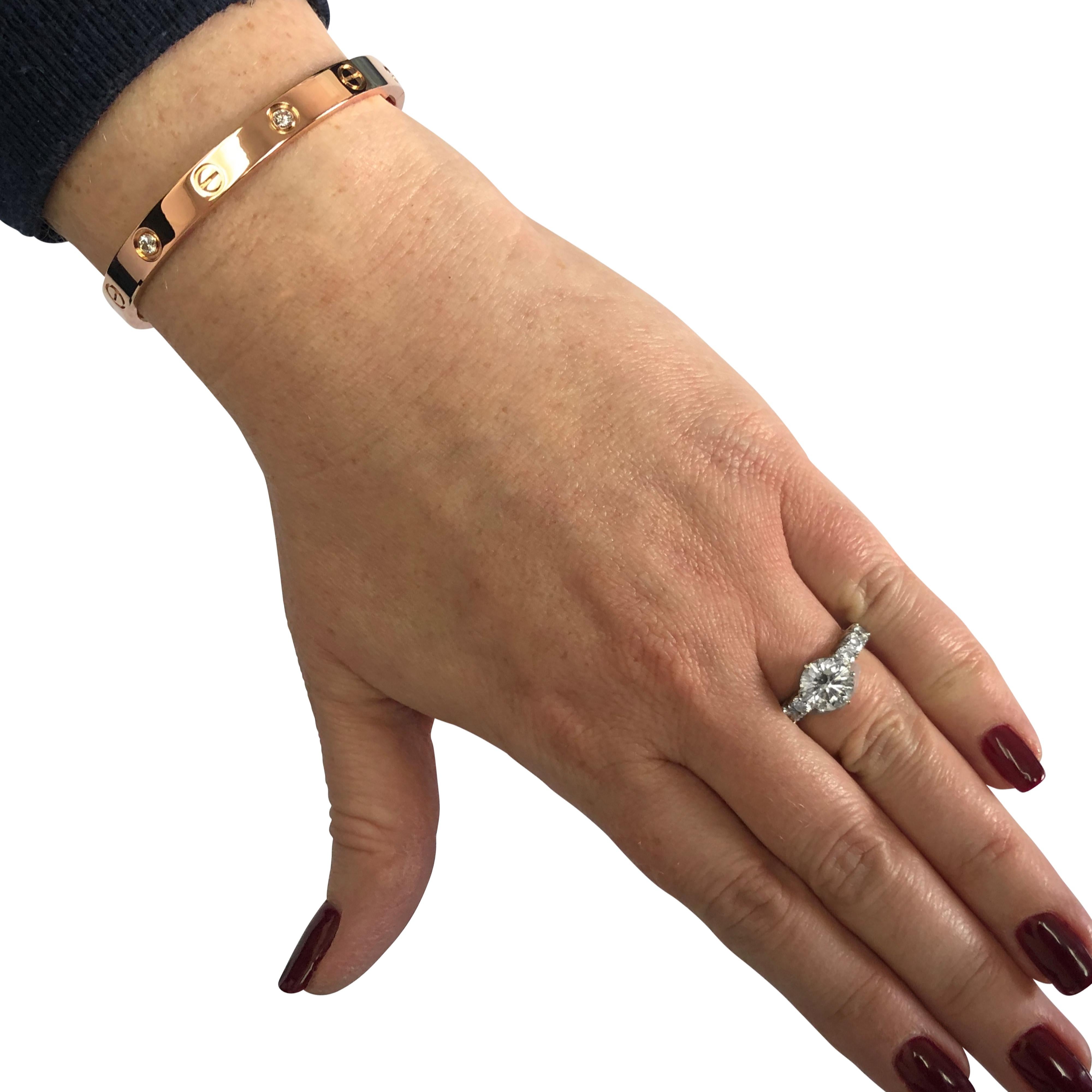 Modern Cartier 4 Diamond Love Rose Gold Bangle