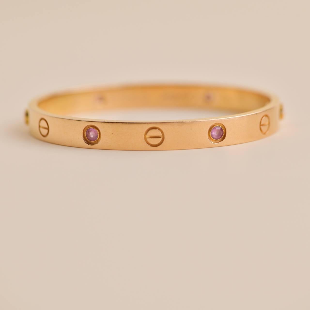 cartier pink sapphire love bracelet