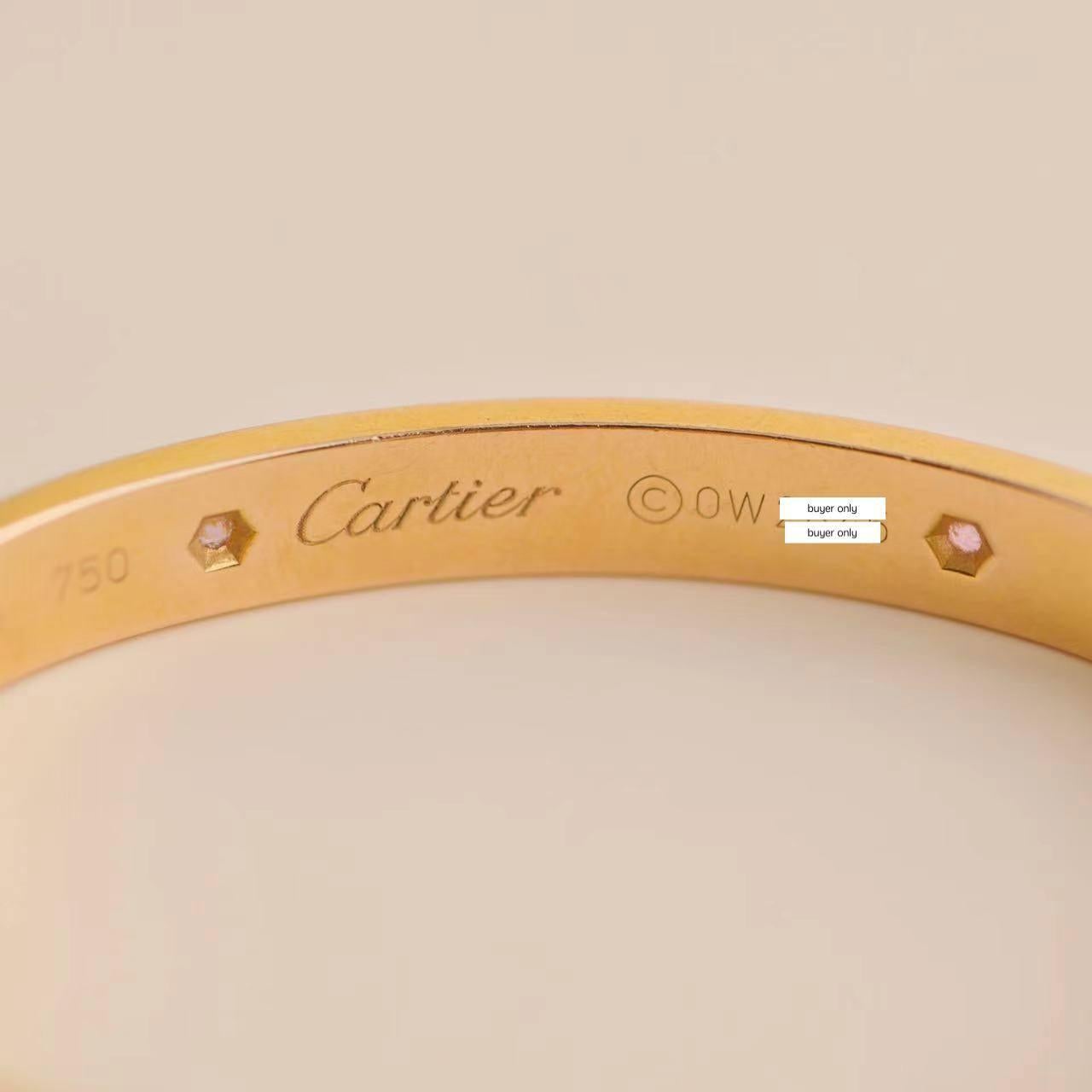Cartier 4 Pink Sapphire Love Bracelet in Rose Gold In Excellent Condition In Banbury, GB