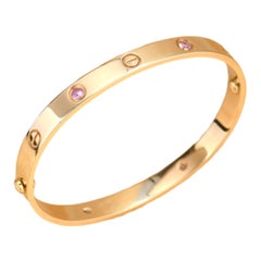 Cartier 4 Pink Sapphire Love Bracelet in Rose Gold