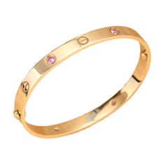 Cartier 4 Pink Sapphire Love Bracelet in Rose Gold