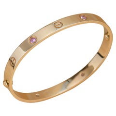 Cartier 4 Pink Sapphire Love Bracelet in Rose Gold