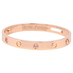 Cartier 4 Sapphire 18ct Rose Gold Love Bangle