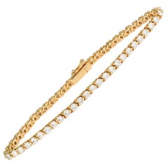 Cartier 4.00 Carat Diamond 18 Karat Yellow Gold Tennis Bracelet