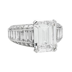 Cartier 4.02 Carat Emerald Cut Diamond Ring