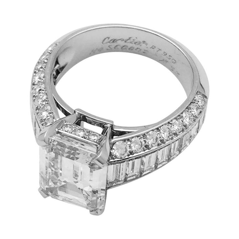 Cartier 4.02 Carat Emerald Cut Diamond Ring at 1stDibs emerald cut
